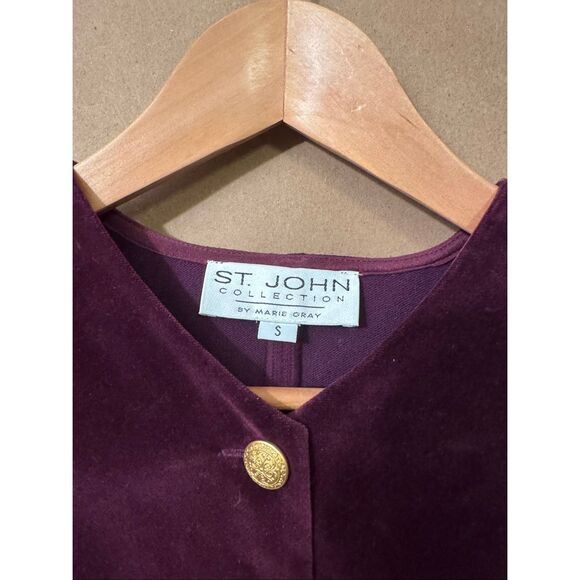 Vintage St. John Velvet & Knit Vest & Skirt Set - Picture 2 of 9